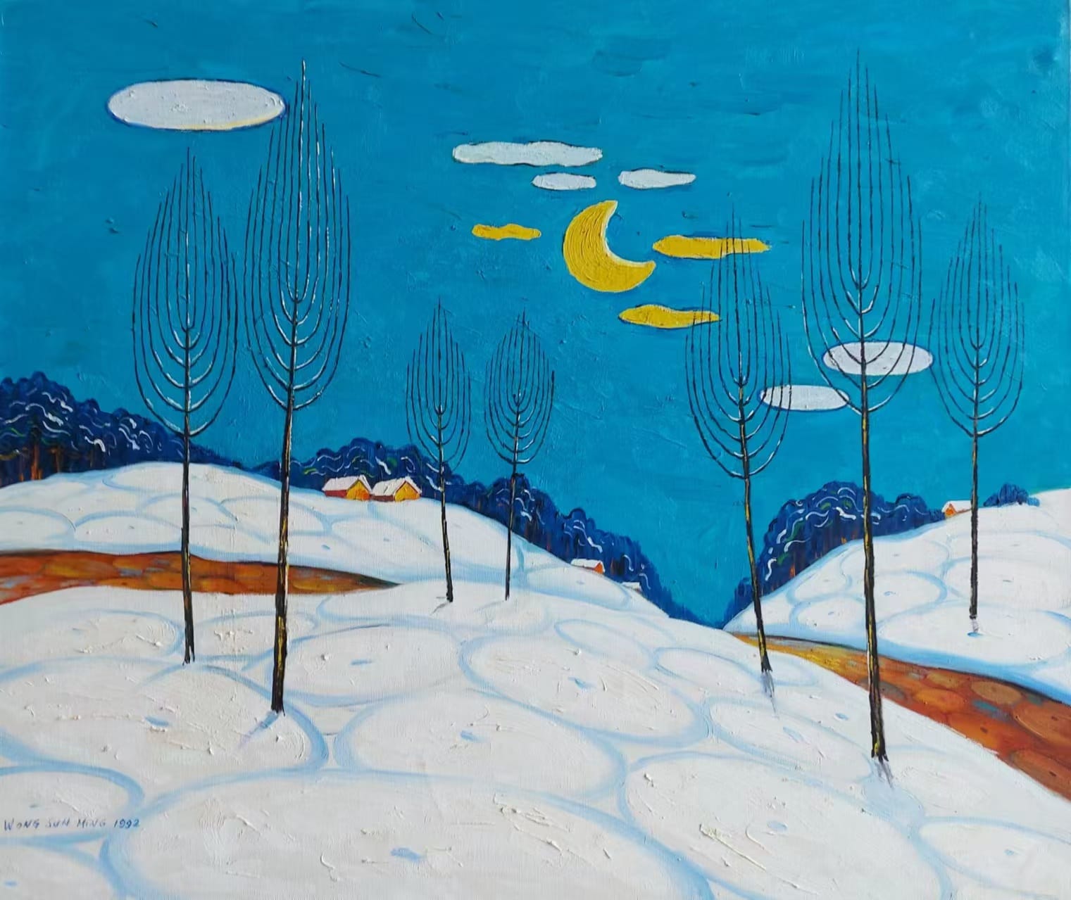 The Moon in a Blue Sky