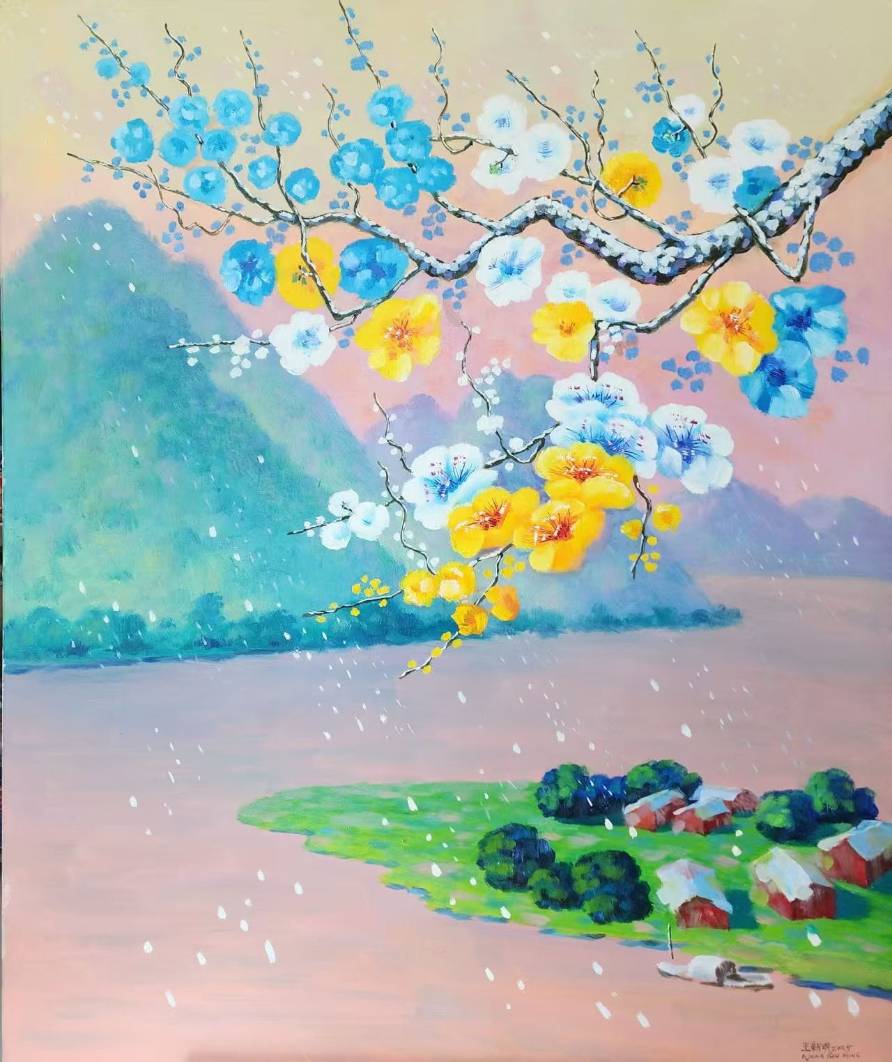 Plum Blossom in Spring Snow